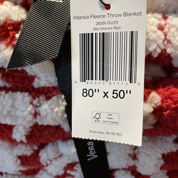 Vera Bradley Star Intarsia Red Throw Blanket - Picture 3 of 5